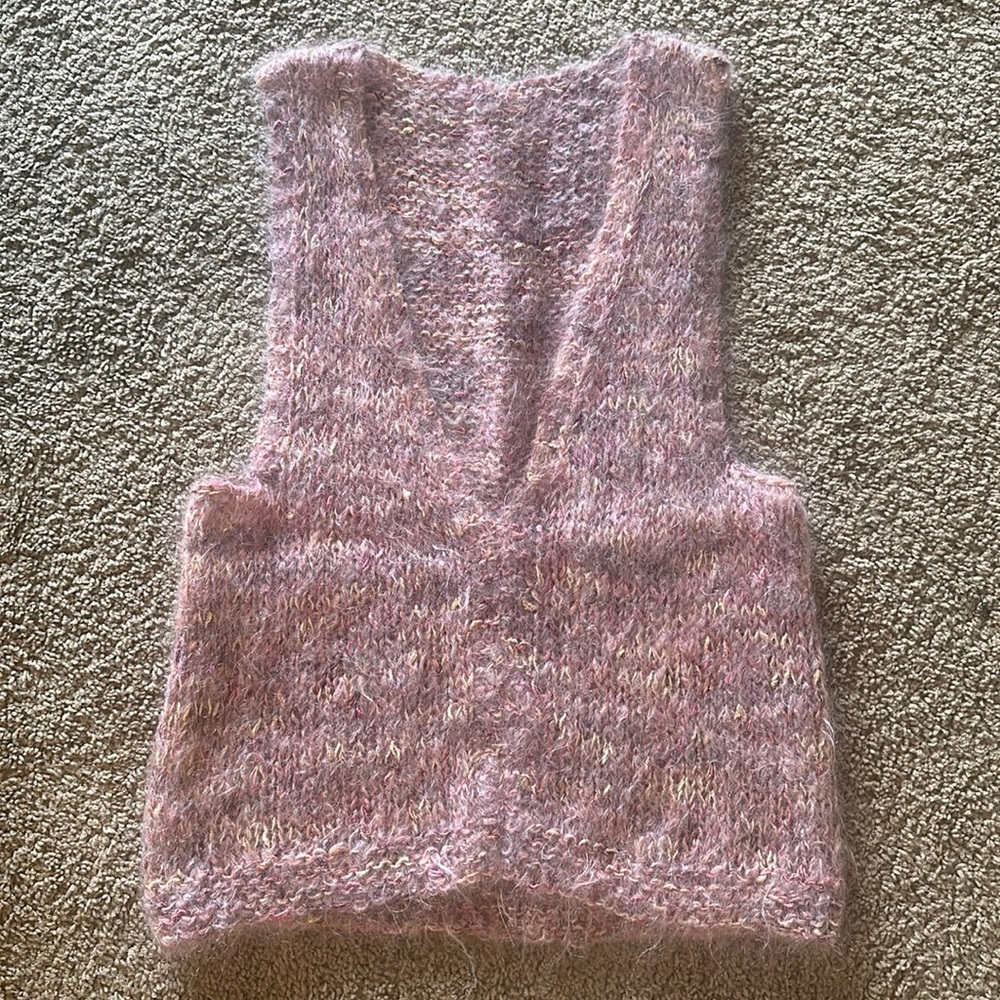 Fuzzy Pink Sweater Vest